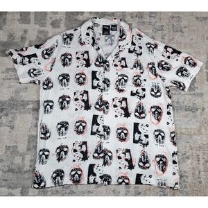 Friday the 13th‎ Men's Jason Button-Up Horror Short Sleeve Shirt Size Large
